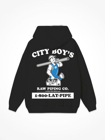 City Boys Plumbing Hoodie - Black
