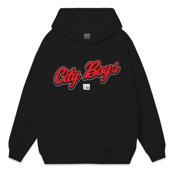 City Boys Hoodie - Red & Black
