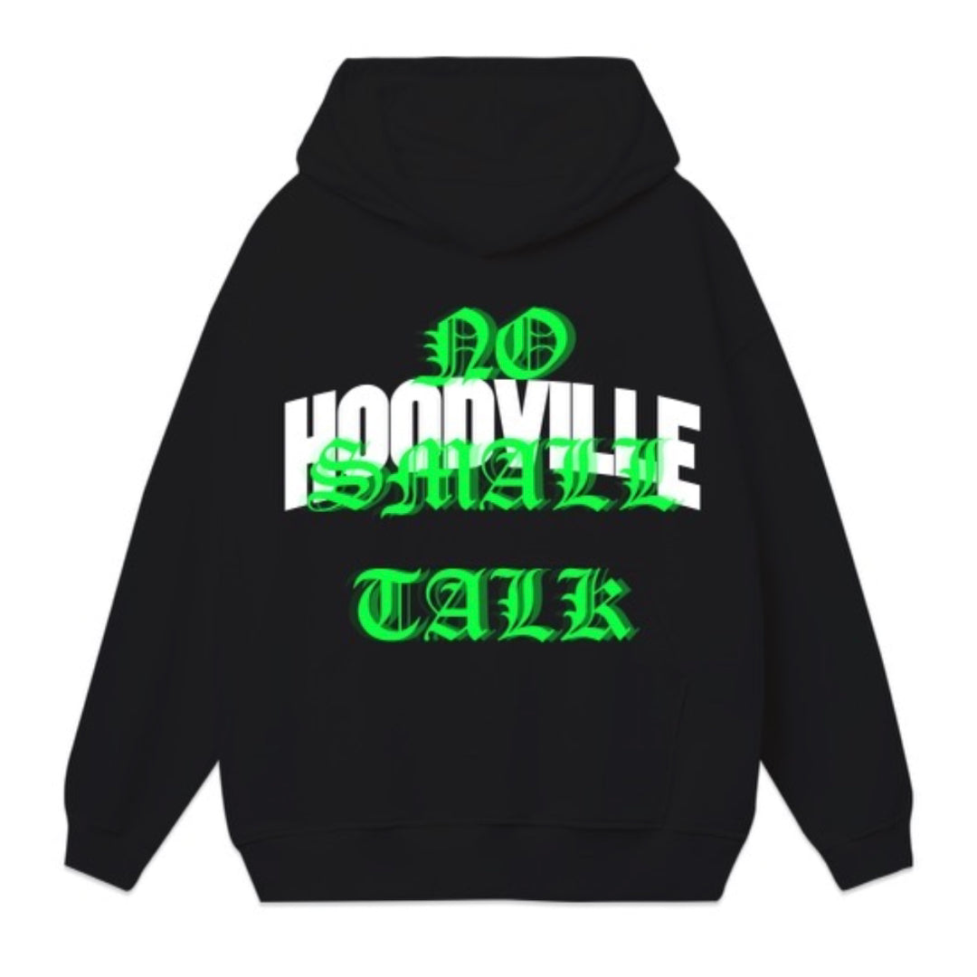 No Small Talk Hoodie in Black