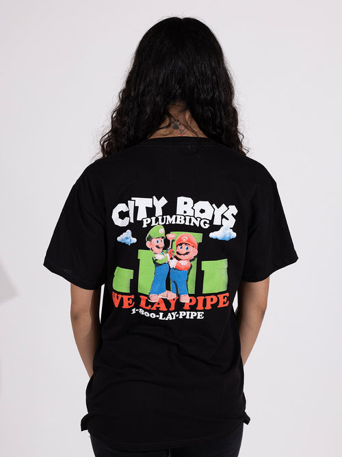 City Boys Plumbing Tee - Black
