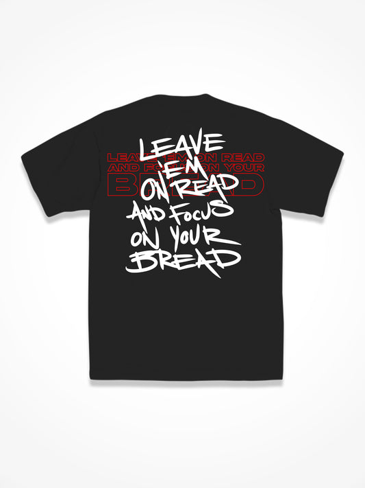 Leave Em On Read - Black Tee