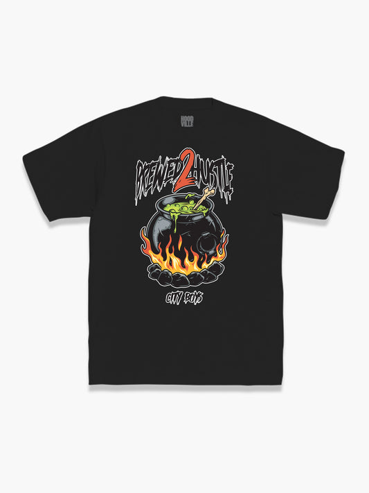 Brewed 2 Hustle Tee - Black