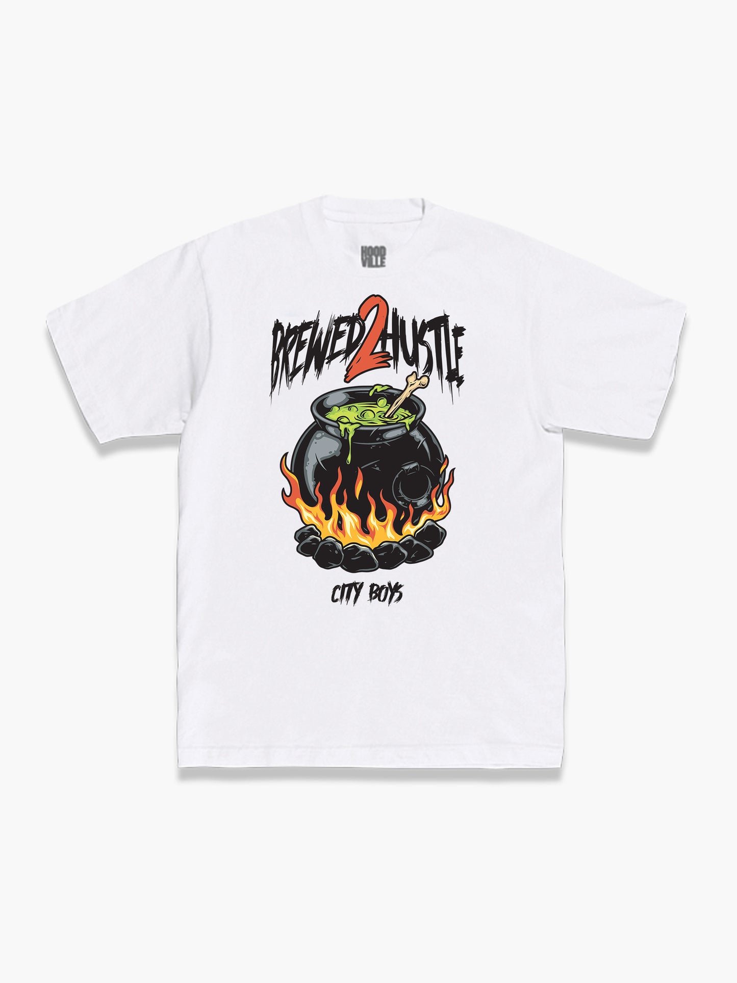 Brewed 2 Hustle Tee - White