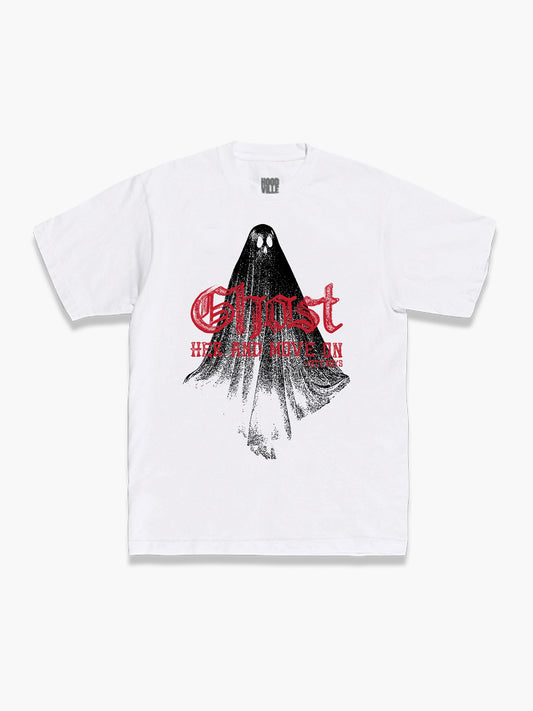 Ghost Her & Move On Tee - White