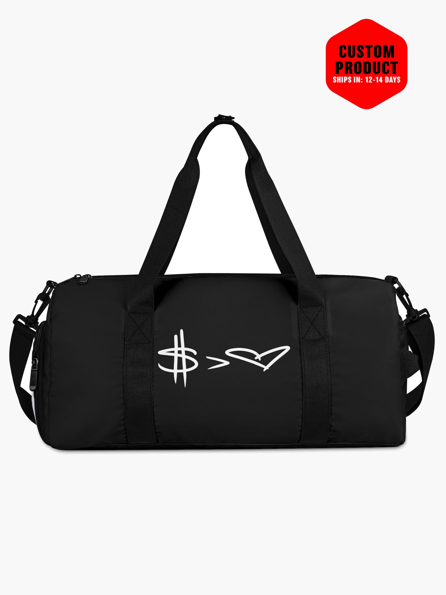 Money over Love Duffle Bag - Black