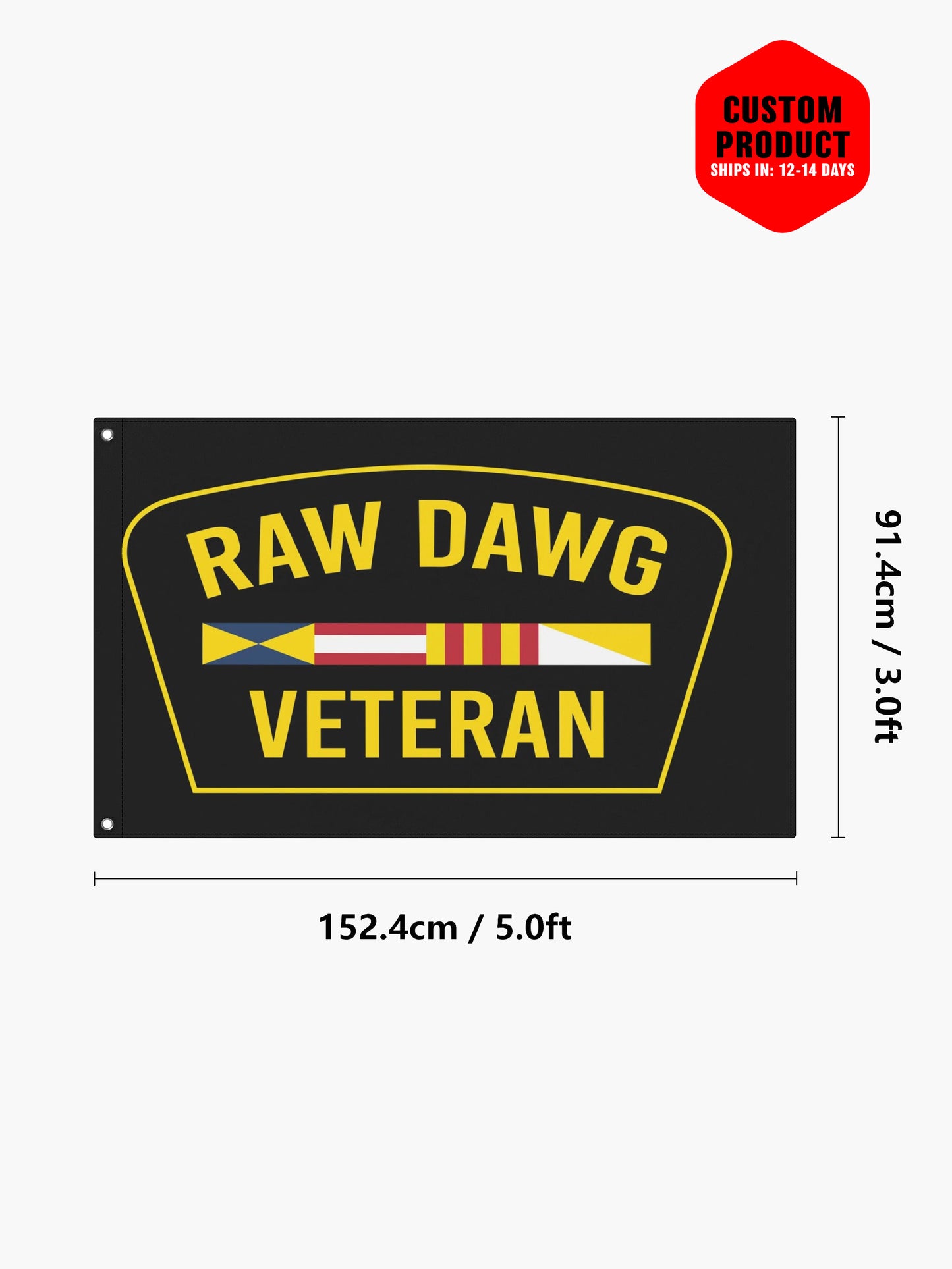 Raw Dawg Veteran Flag 3x5 ft