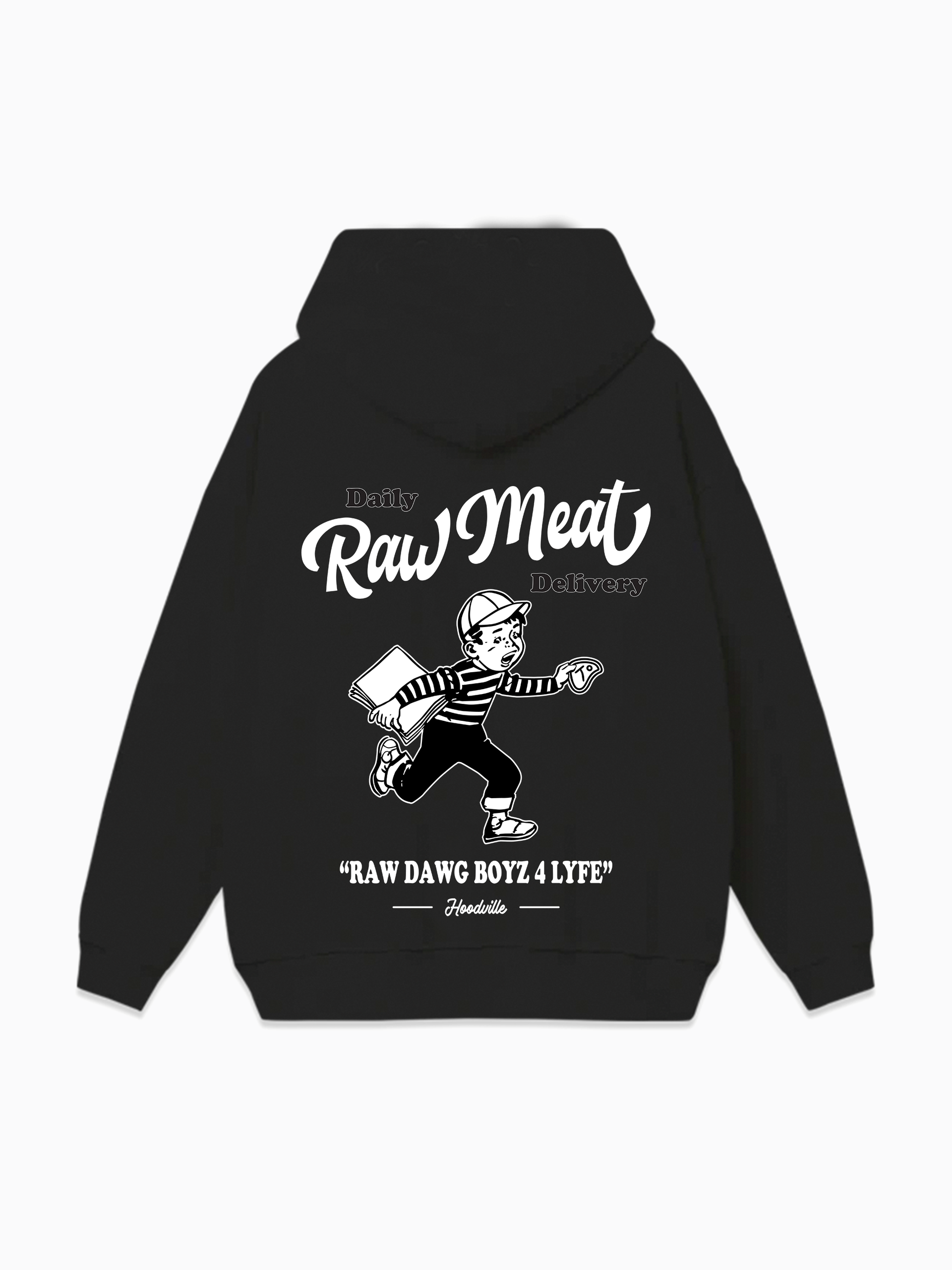 Raw Meat Hoodie Black Hoodville Shop