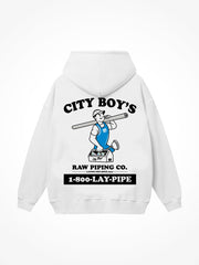 Raw Piping Co Hoodie - White