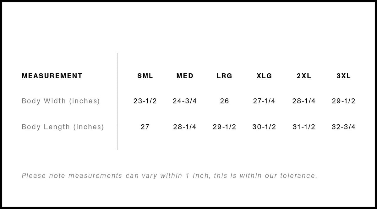 Size chart for We Need More Strippers Hoodie