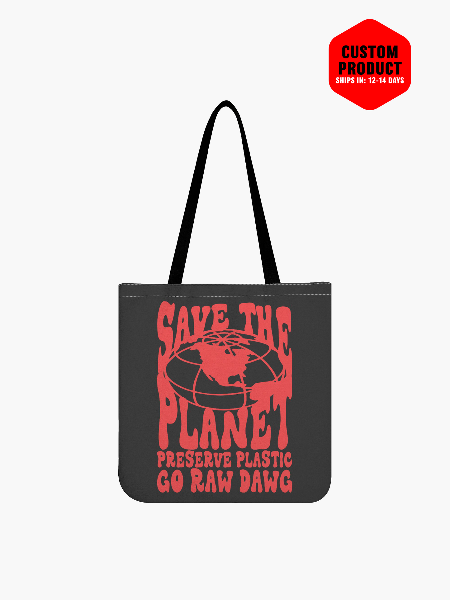 Save The Planet Tote Bag - Black