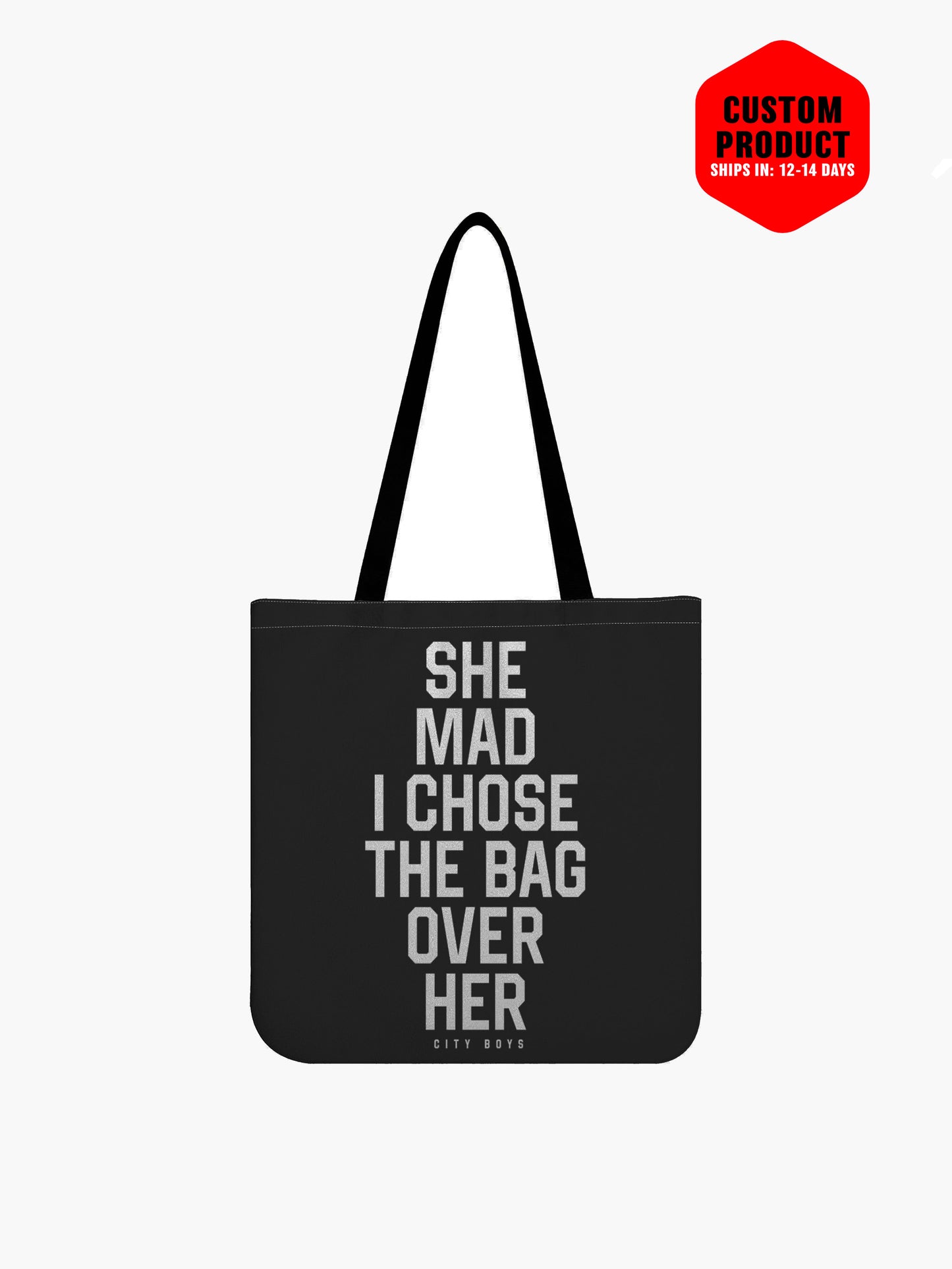 She Mad Cloth Tote Bag - Black